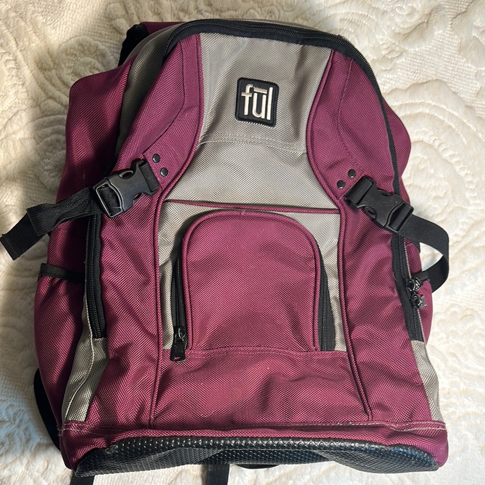 Ful Burgundy and Gray Backpack M-L